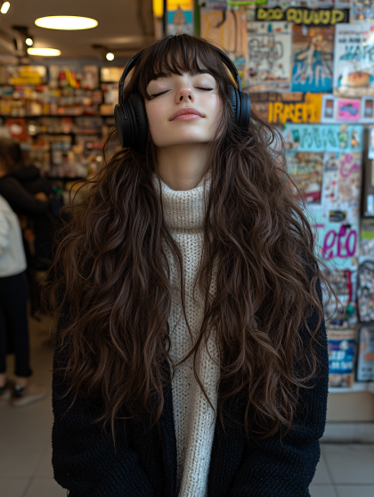 Serene Woman with Headphones