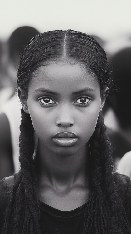 Serious Young Woman Portrait
