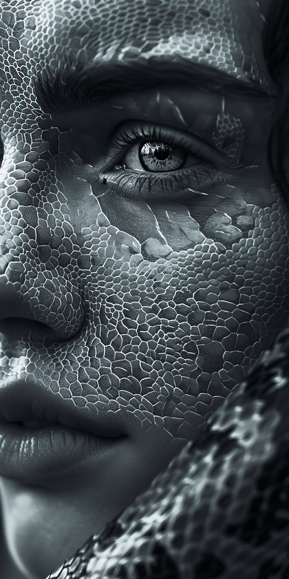 Serpent Face Monochrome