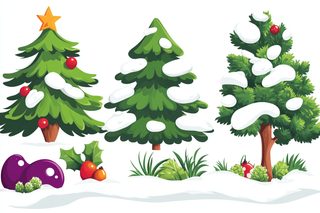 winter christmas trees