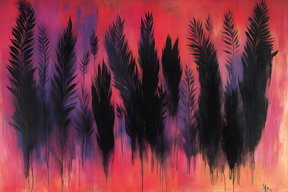 Shadowy Feathers on Vibrant Backdrop