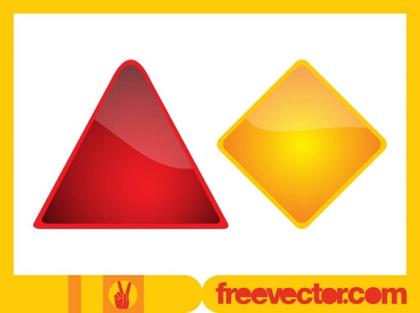 Shiny Geometric Buttons Free Vector