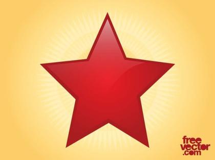 Shiny Red Star Free Vector