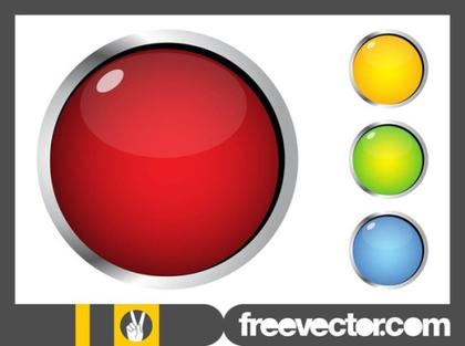 Shiny Round Buttons Free Vector