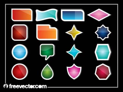 Shiny Stickers Free Vector