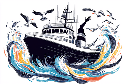 Ship and Seagulls