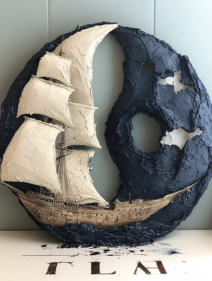Ship In Circular Frame