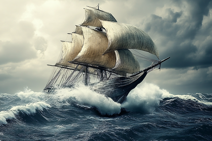 Ship In Stormy Seas