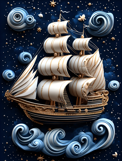 Ship Sailing in Space