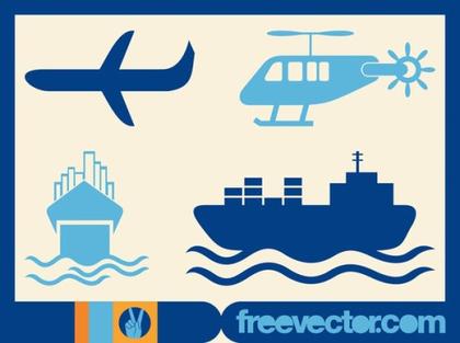 Ships and Planes Free Vector