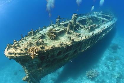 Shipwreck Underwater Scene