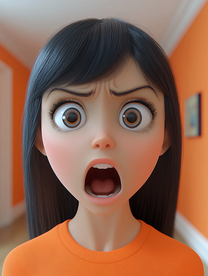 Shocked Cartoon Girl