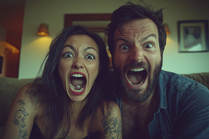 Shocked Couple Screaming