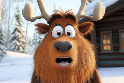 Shocked Moose Close-Up