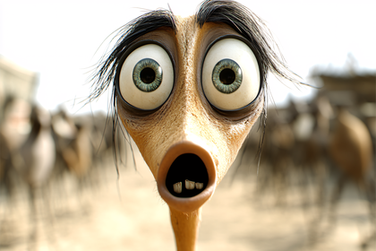 Shocked Ostrich Animation