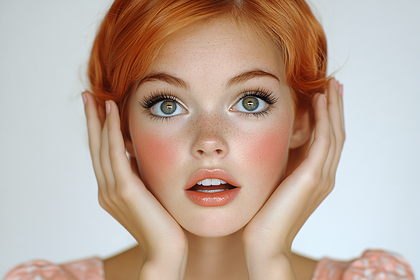Shocked Redhead Woman