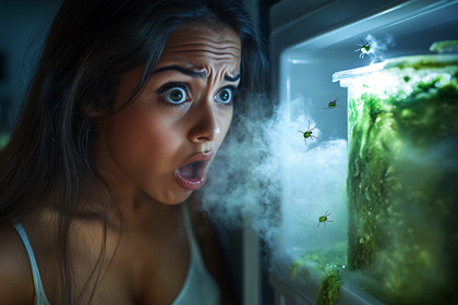 Shocked Woman Discovers Moldy Food in Refrigerator