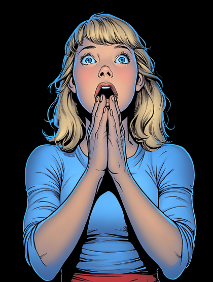 Shocked Woman Looking Up