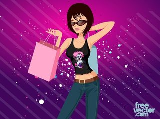 Shopping Girl Free Vector