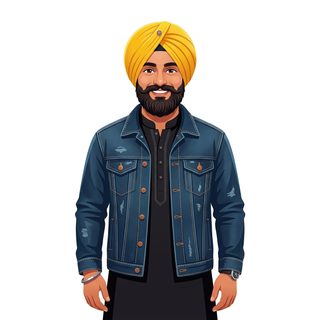 sikh man denim jacket