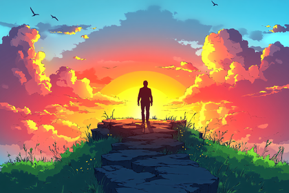 Silhouette At Sunset