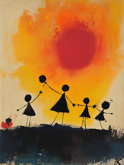 Silhouette Family Sunset