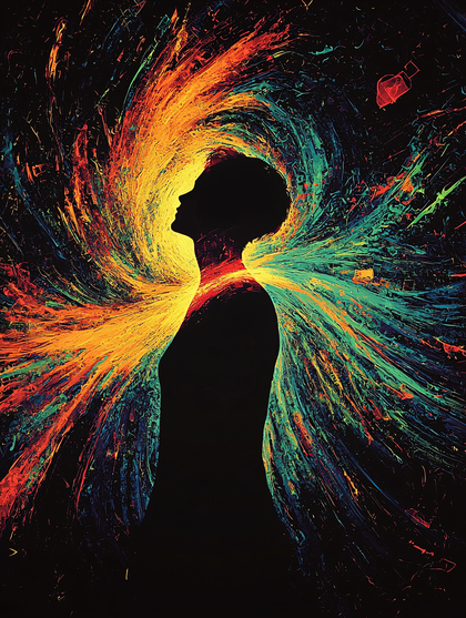 Silhouette in Cosmic Aura
