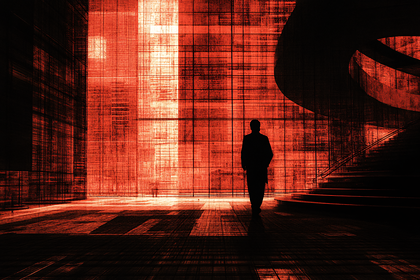 Silhouette In Red Room