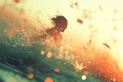 Silhouette in the Waves