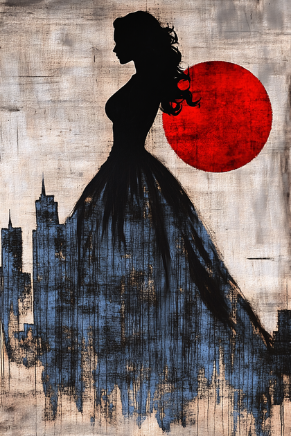 Silhouette Lady Cityscape Dress