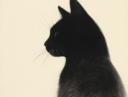 Silhouette of a Black Cat