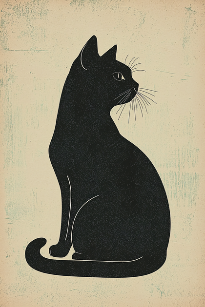 Silhouette Of A Sitting Cat