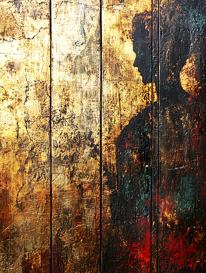 Silhouette On Wooden Panel