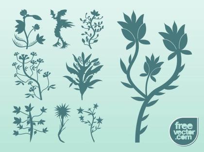 Silhouette Plants Free Vector