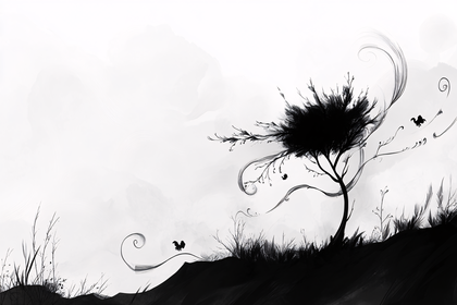 Silhouette Tree and Birds