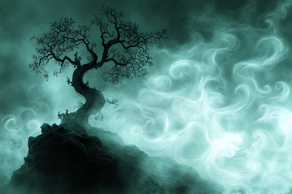 Silhouette Tree with Rabbits