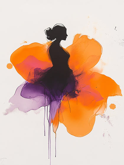 Silhouette Woman In Floral Drip