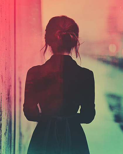 Silhouetted Woman In Gradient Light