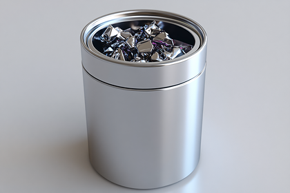 Silver Can with Shiny Contents
