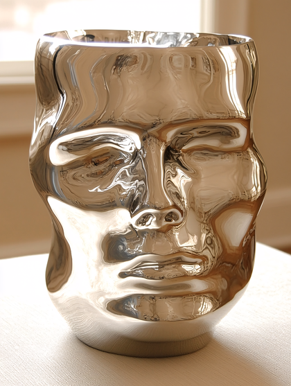 Silver Face Vase
