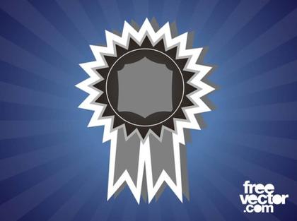 Silver Medal Sticker Free Vector