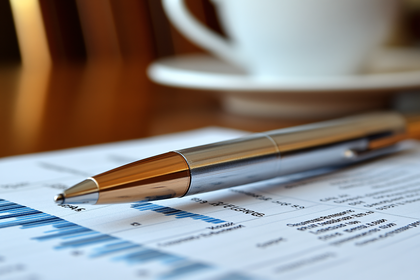 Silver Pen On Financial Report