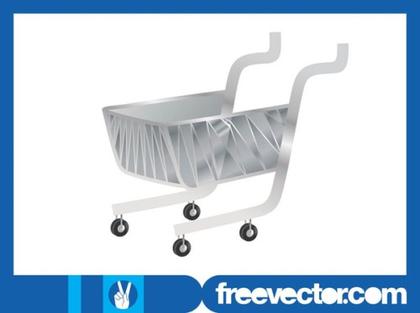 Silver Shopping Cart Free Vector