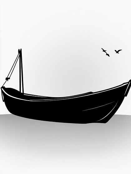 Simple Fishing Boat Silhouette