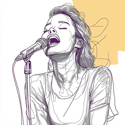 Singing Woman Silhouette