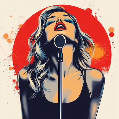 Singing Woman With Microphone