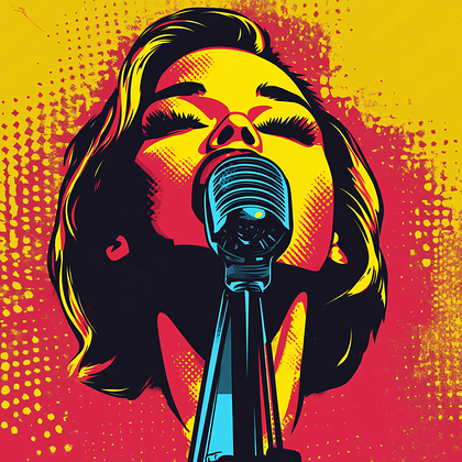 Singing Woman With Microphone