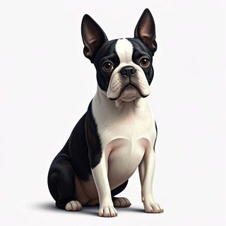 sitting boston terrier