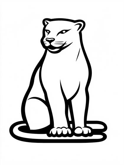 Sitting Panther Illustration
