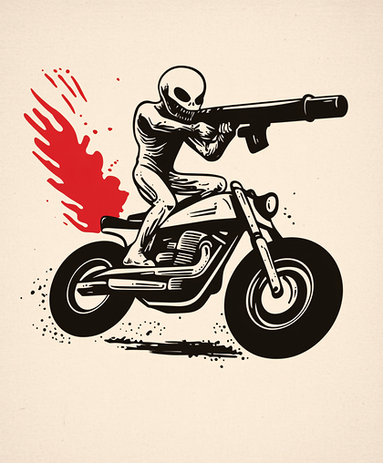 Skeleton Rider With Weapon